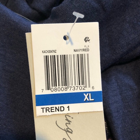 Kingston Grey Layered Look Hoodie Mini Dress In Navy Red Combo. NWT! Sz XL - Picture 2 of 5